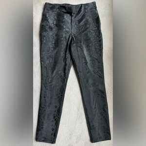 12Thompson Black Snake Print Fleece Lined Leggings pants Womens Large L